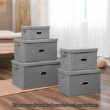 SOGA Grey Large Foldable Canvas Storage Box Cube Clothes Basket Organiser Home Decorative Box - Cafe Supply