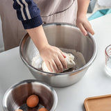 SOGA 3Pcs Deepen Matte Stainless Steel Stackable Baking Washing Mixing Bowls Set Food Storage Basin - Cafe Supply