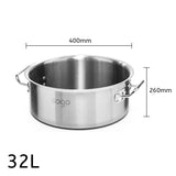 SOGA Stock Pot 32L Top Grade Thick Stainless Steel Stockpot 18/10 Without Lid - Cafe Supply