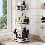 SOGA 2X 3 Tier Steel White Square Rotating Multi-Function Kitchen Portable Storage Spice Seasoning Kitchen Countertop Organiser Shelf - Cafe Supply