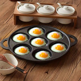 SOGA 2X 31.5cm Cast Iron Takoyaki Fry Pan Octopus Balls Maker 7 Hole Cavities Grill Mold - Cafe Supply