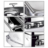 SOGA 6.5L Stainless Steel Double Soup Tureen Bowl Station Roll Top Buffet Chafing Dish Catering Chafer Food Warmer Server - Cafe Supply