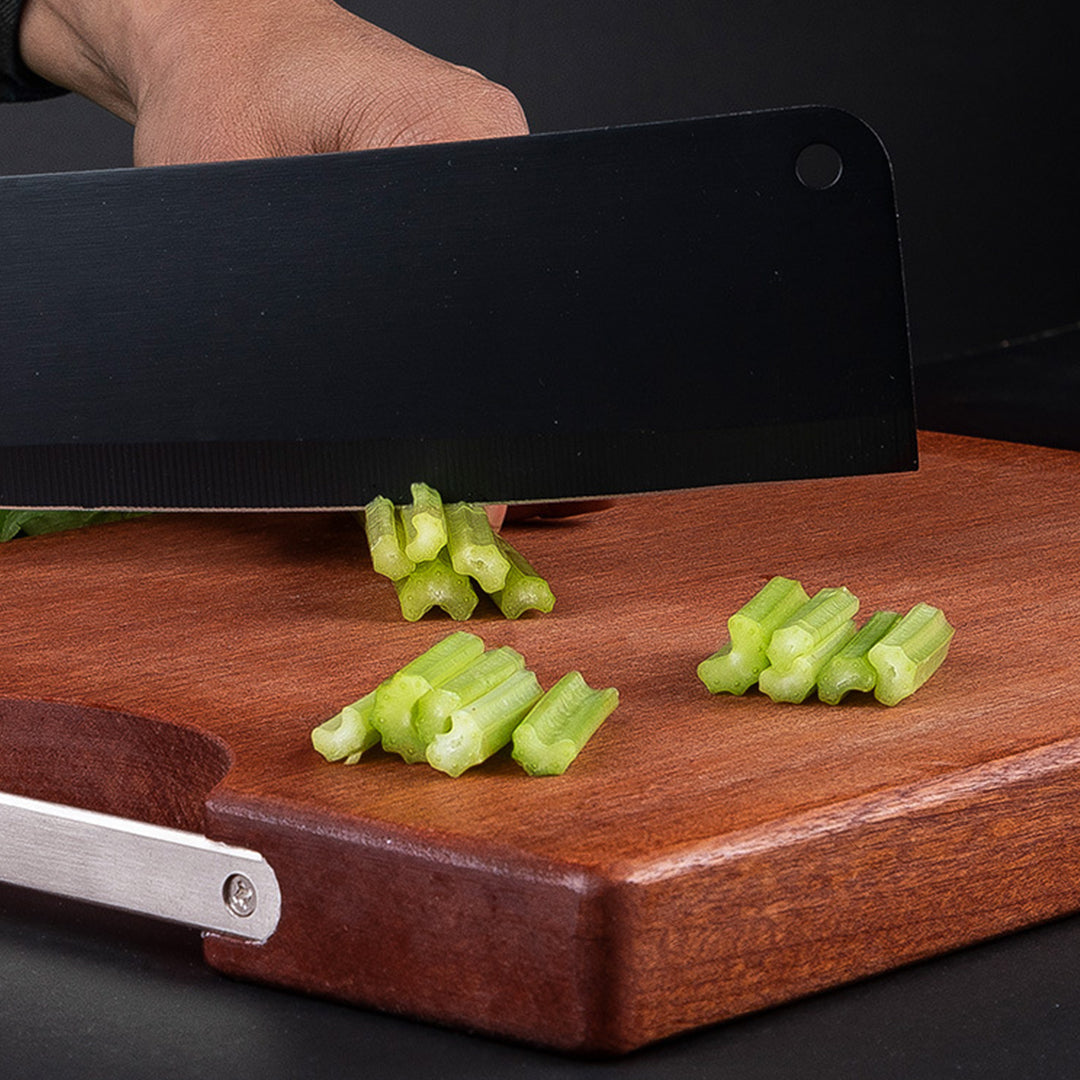 SOGA 2X 26cm Rectangular Wooden Ebony Butcher Block Non-slip Chopping Food Serving Tray Charcuterie Board - Cafe Supply