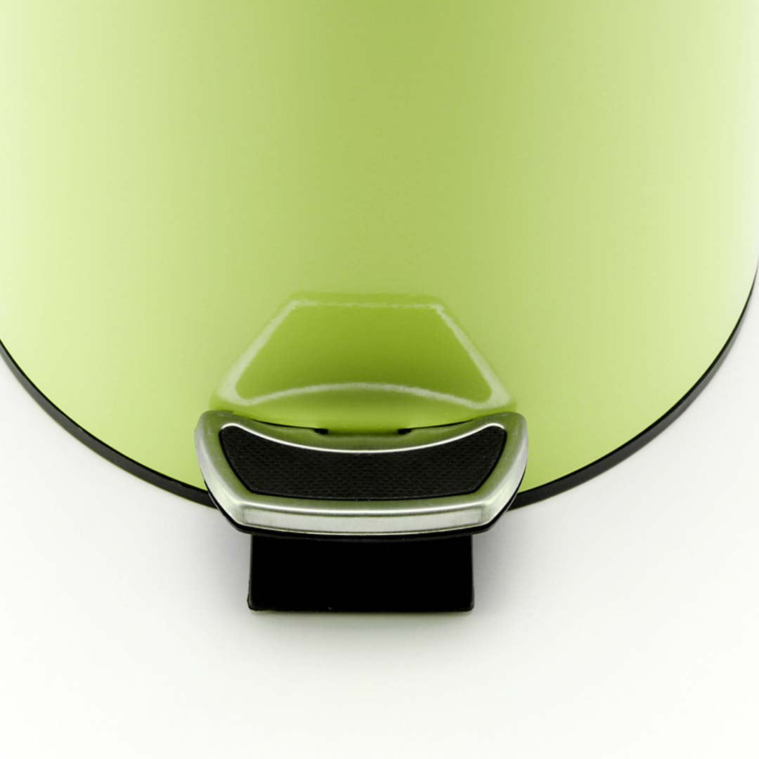 SOGA Foot Pedal Stainless Steel Rubbish Recycling Garbage Waste Trash Bin Round 12L Green - Cafe Supply