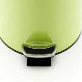 SOGA Foot Pedal Stainless Steel Rubbish Recycling Garbage Waste Trash Bin Round 12L Green - Cafe Supply
