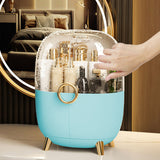 SOGA Blue Transparent Countertop Makeup Organiser Cosmetic Storage Waterproof Dustproof Bathroom Skincare Holder with Lid - Cafe Supply