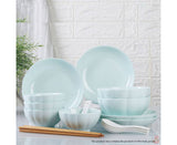 SOGA Light Blue Japanese Style Ceramic Dinnerware Crockery Soup Bowl Plate Server Kitchen Home Decor Set of 10