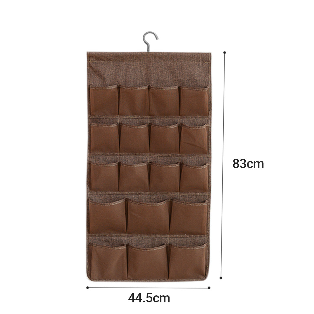 SOGA 2X Coffee Double Sided Hanging Storage Bag Underwear Bra Socks Mesh Pocket Hanger Home Organiser - Cafe Supply
