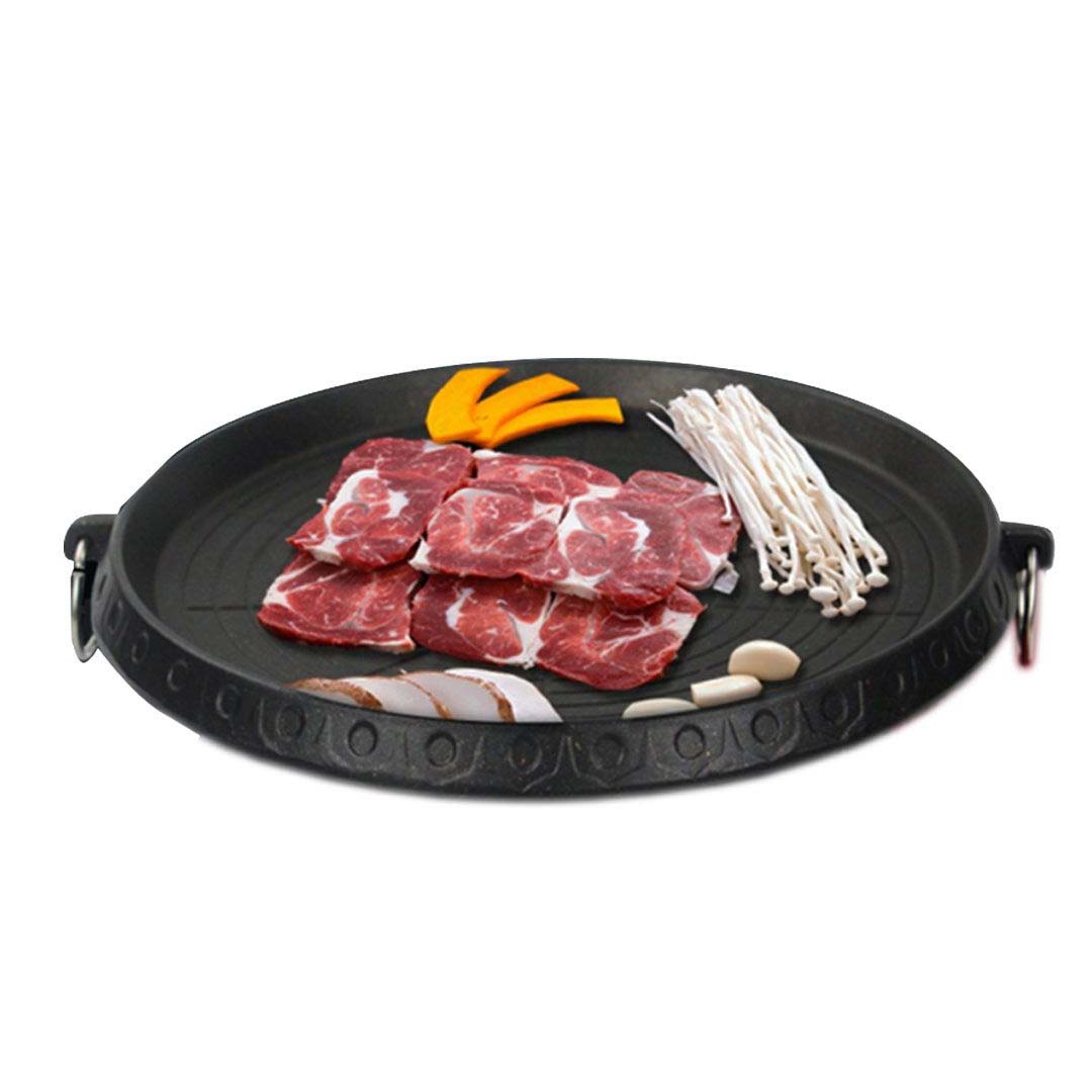 SOGA 2X Portable Korean BBQ Butane Gas Stove Stone Grill Plate Non Stick Coated Round - Cafe Supply