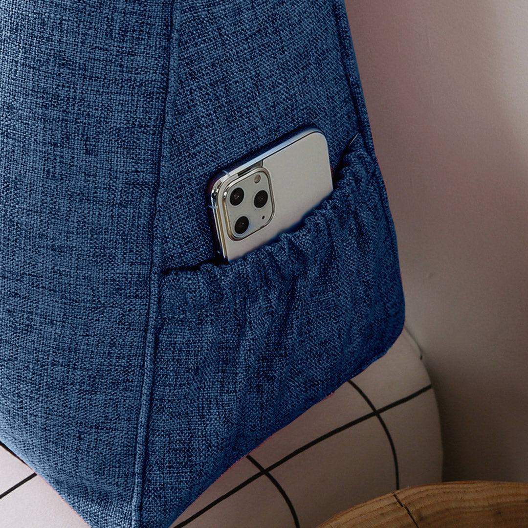 SOGA 2X 180cm Blue Triangular Wedge Bed Pillow Headboard Backrest Bedside Tatami Cushion Home Decor - Cafe Supply