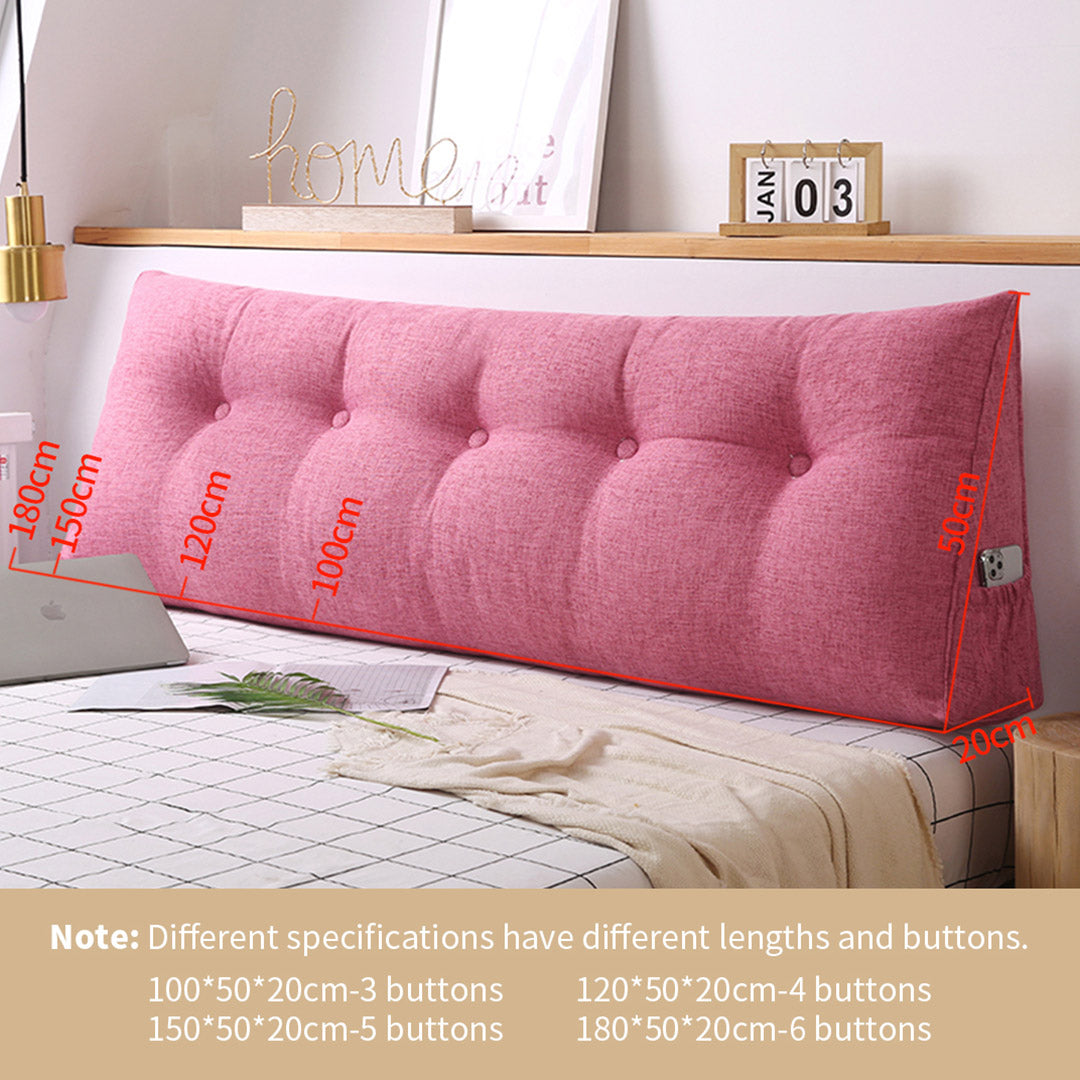 SOGA 2X 120cm Pink Triangular Wedge Bed Pillow Headboard Backrest Bedside Tatami Cushion Home Decor - Cafe Supply