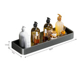 SOGA 42cm Black Wall-Mounted Rectangular Kitchen Spice Storage Organiser Space Saving Condiments Shelf Rack - Cafe Supply