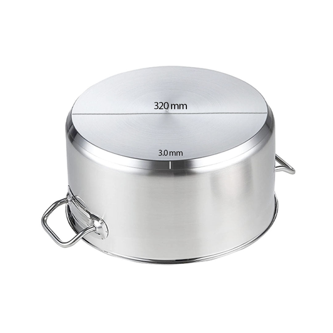 SOGA Stock Pot 17L Top Grade Thick Stainless Steel Stockpot 18/10 - Cafe Supply
