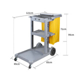SOGA 2X 3 Tier Multifunction Janitor Cleaning Waste Cart Trolley and Waterproof Bag with Lid - Cafe Supply