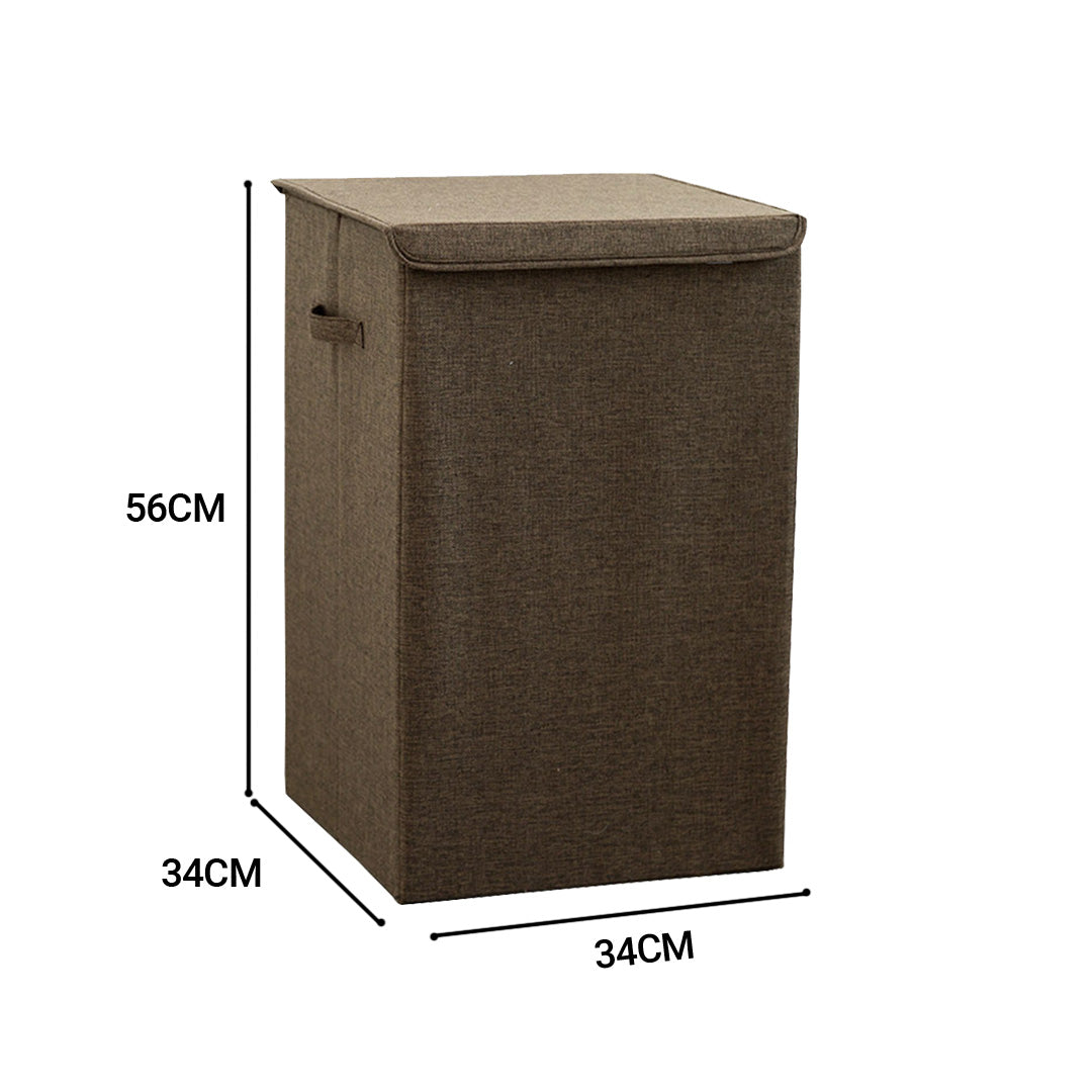 SOGA Coffee Medium Collapsible Laundry Hamper Storage Box Foldable Canvas Basket Home Organiser Decor - Cafe Supply