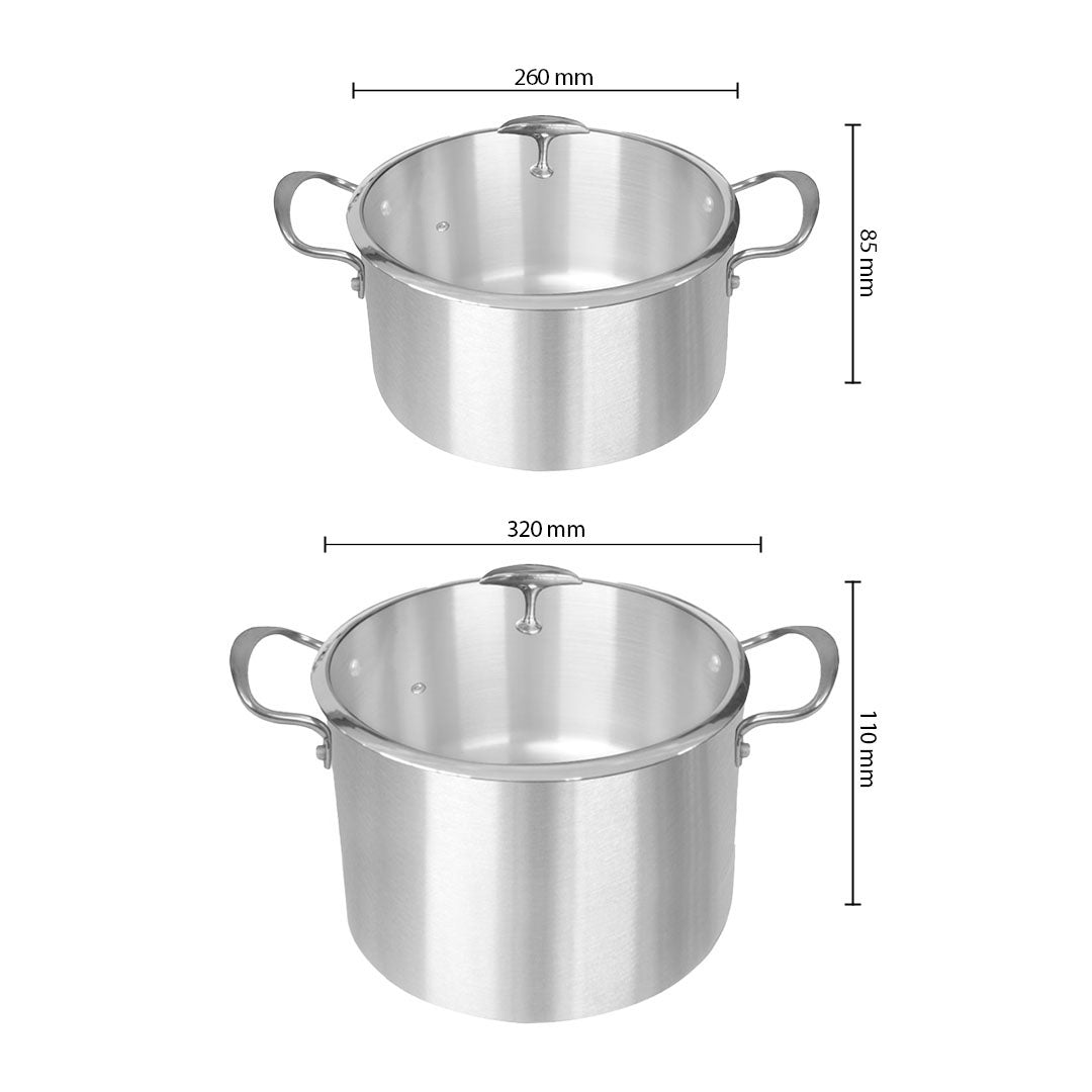 SOGA Stainless Steel 26cm 32cm Casserole With Lid Induction Cookware - Cafe Supply