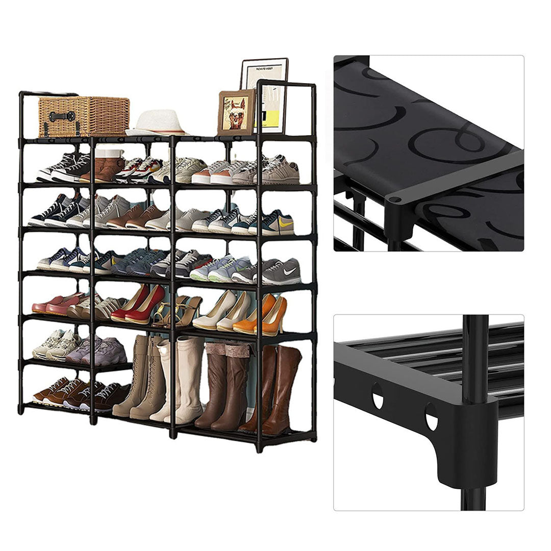 SOGA 2X 19-Shelf Tier Shoe Storage Shelf Space-Saving Caddy Rack Organiser with Handle - Cafe Supply