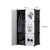 SOGA 6 Cubes Black Portable Wardrobe Divide-Grid Modular Storage Organiser Foldable Closet - Cafe Supply