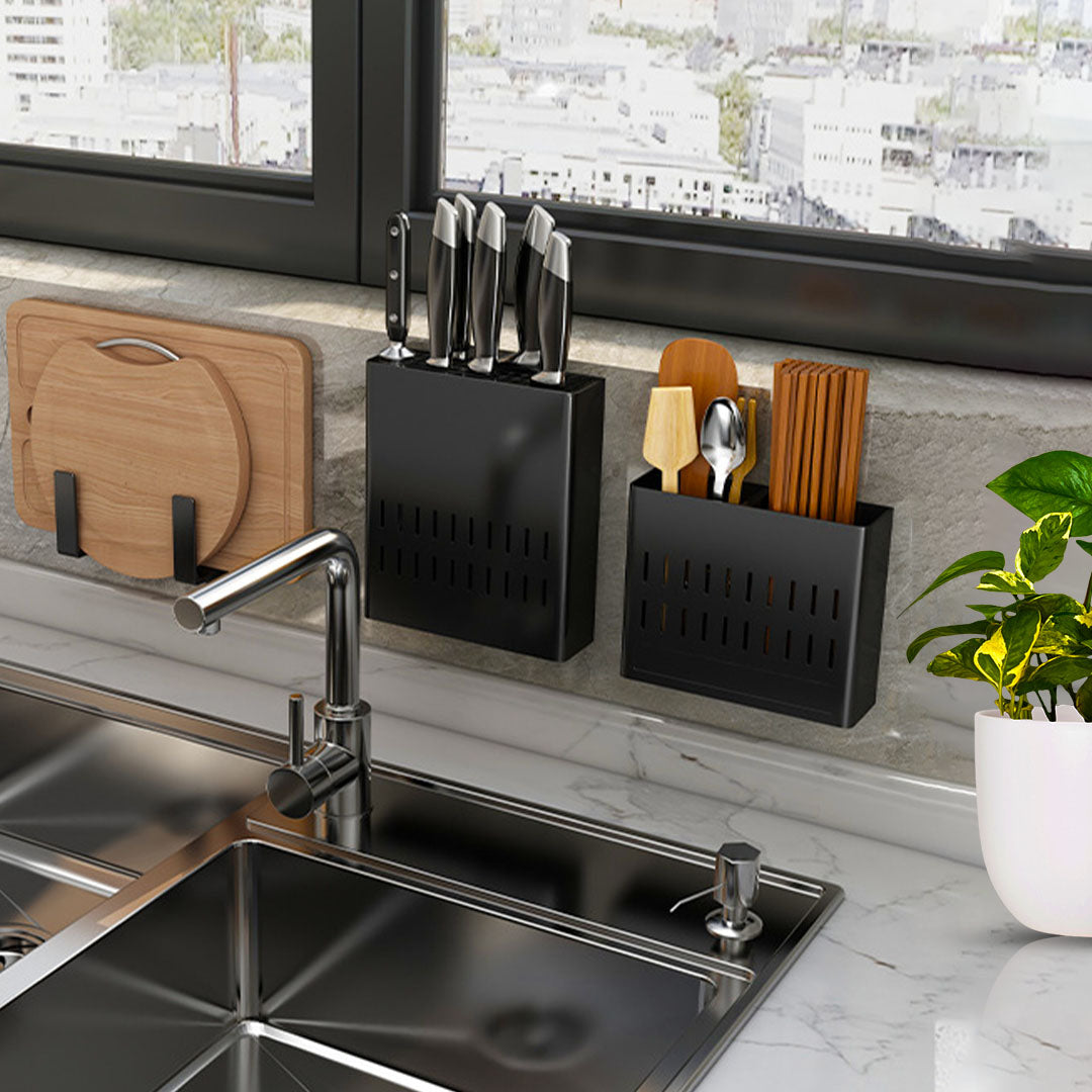SOGA Wall Mounted Kitchen Utensil Storage Rack Spoon Fork Chopstick Space-Saving Organiser - Cafe Supply