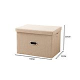 SOGA Beige Large Foldable Canvas Storage Box Cube Clothes Basket Organiser Home Decorative Box - Cafe Supply