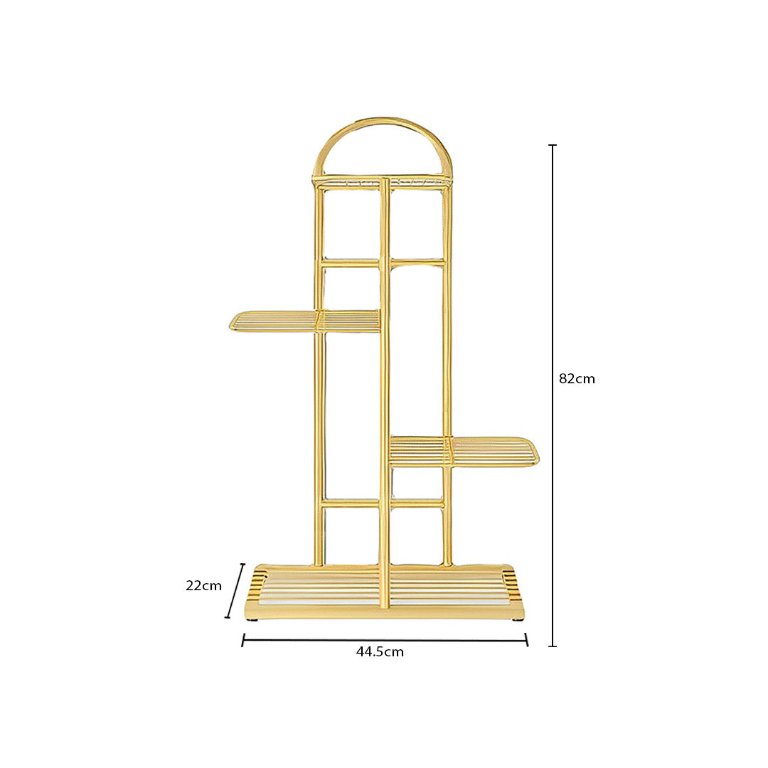 SOGA 2X 4 Tier 5 Pots Gold Metal Plant Stand Flowerpot Display Shelf Rack Indoor Home Office Decor - Cafe Supply