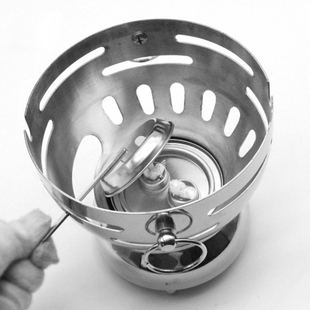 SOGA Stainless Steel Mini Asian Buffet Hot Pot Single Person Shabu Alcohol Stove Burner with Glass Lid - Cafe Supply