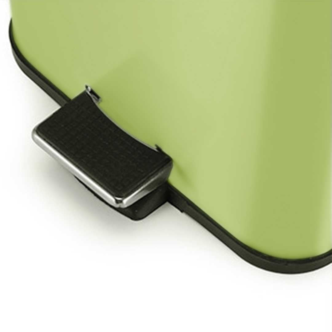SOGA 2X 12L Foot Pedal Stainless Steel Rubbish Recycling Garbage Waste Trash Bin Square Green - Cafe Supply