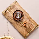 SOGA 2X 39cm Brown  Rectangle Wooden Acacia Food Serving Tray Charcuterie Board Home Decor - Cafe Supply