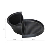SOGA 2 in 1 Cast Iron Ribbed Fry Pan Skillet Griddle BBQ and Steamboat Hot Pot - Cafe Supply