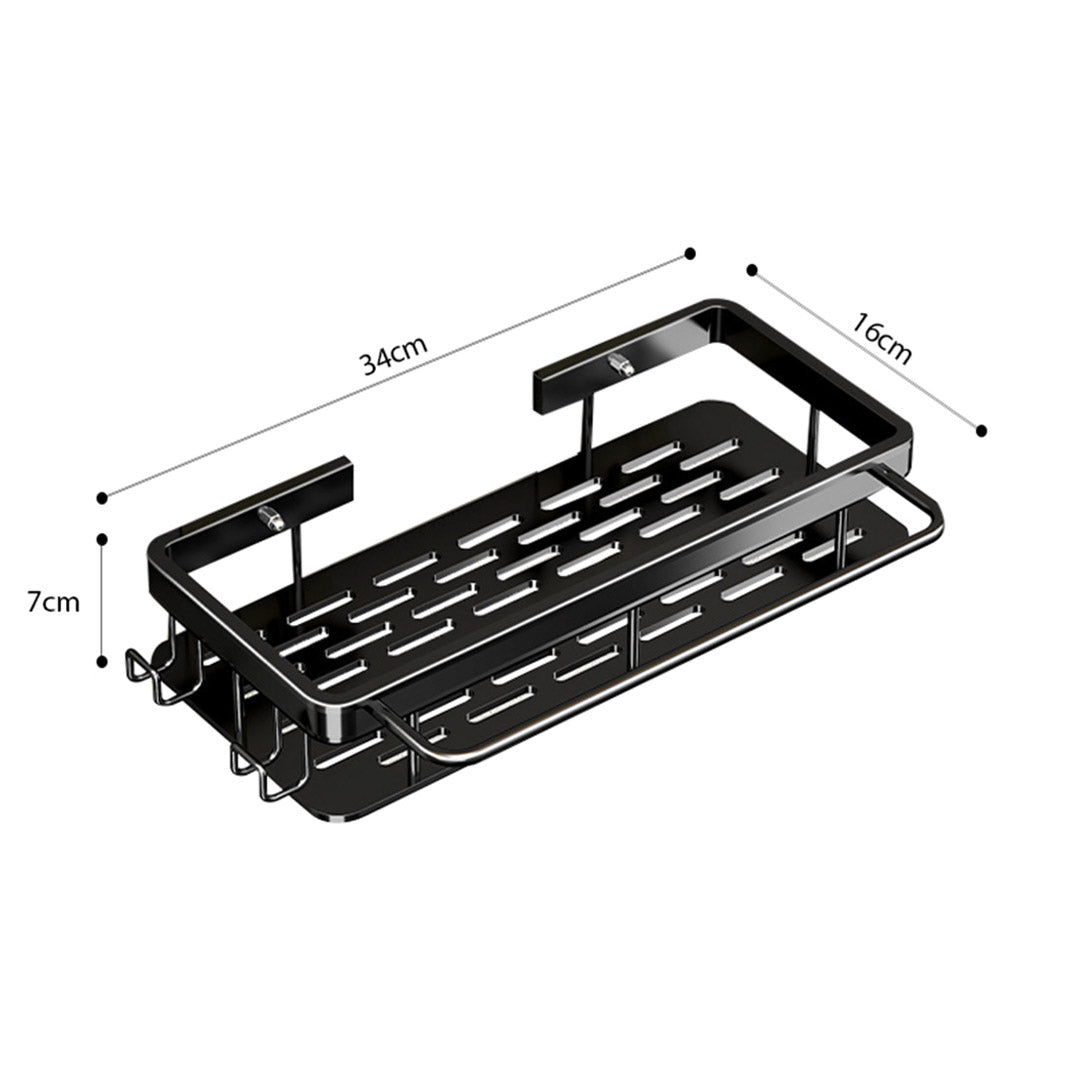 SOGA 2X 34cm Kitchen Sink Storage Organiser Space Saving Adhesive Shelf Rack - Cafe Supply