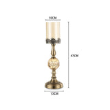 SOGA 2X 47cm Glass Candle Holder Candle Stand Glass/Metal - Cafe Supply