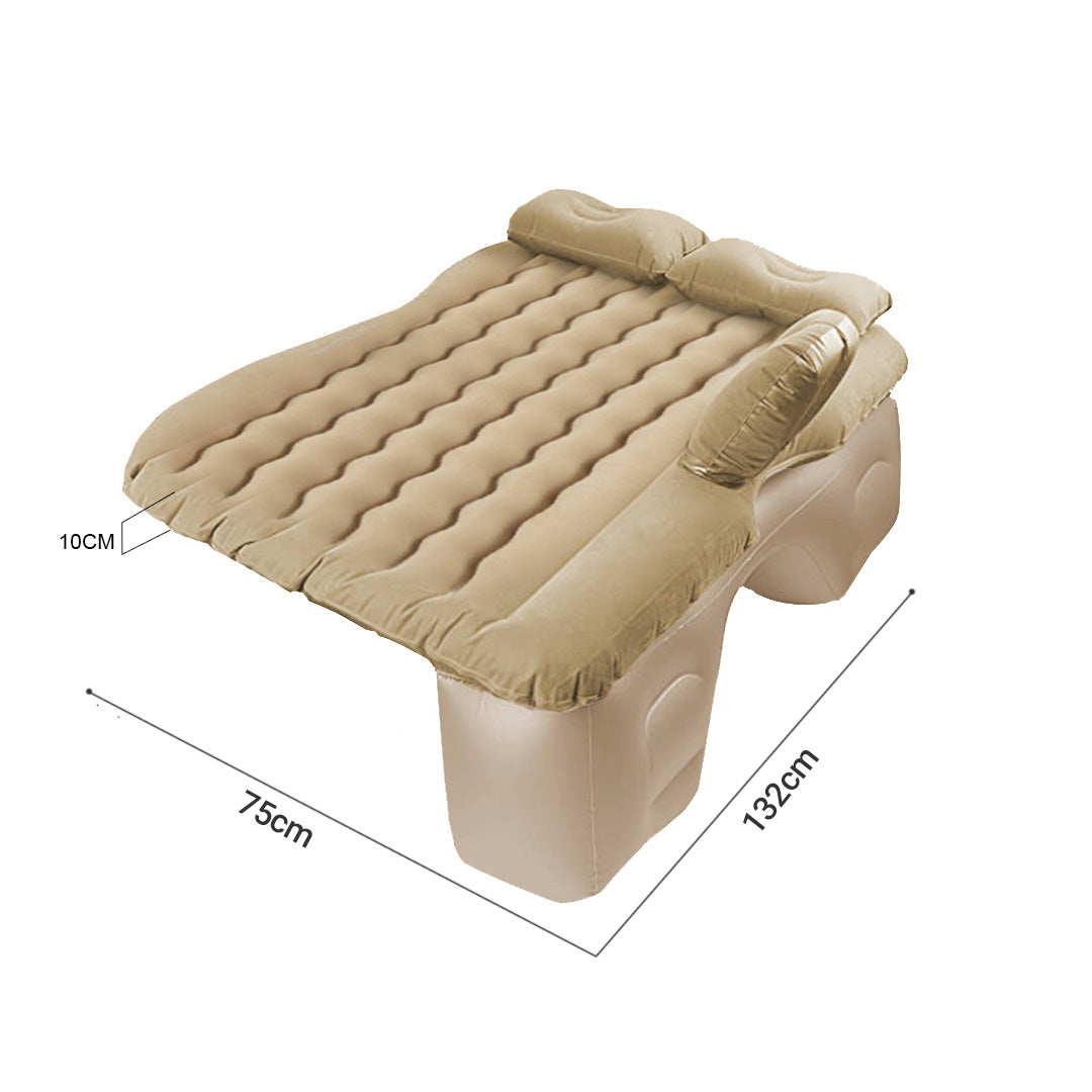SOGA 2X Beige Ripple Inflatable Car Mattress Portable Camping Air Bed Travel Sleeping Kit Essentials - Cafe Supply
