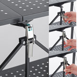 SOGA 2X 3 Tier Steel Black Foldable Kitchen Cart Multi-Functional Shelves Portable Storage Organizer with Wheels - Cafe Supply