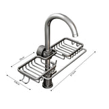SOGA 2XDark Grey Kitchen Sink Organiser Faucet Soap Sponge Caddy Rack Drainer with Towel Bar Holder - Cafe Supply