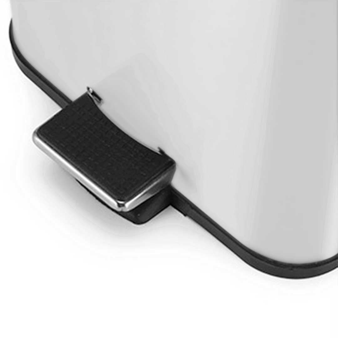 SOGA 2X 12L Foot Pedal Stainless Steel Rubbish Recycling Garbage Waste Trash Bin Square White - Cafe Supply