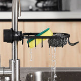 SOGA 2X Black Single Kitchen Sink Organiser Faucet Soap Sponge Caddy Rack Storage Drainer - Cafe Supply