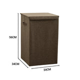 SOGA 2X Coffee Medium Collapsible Laundry Hamper Storage Box Foldable Canvas Basket Home Organiser Decor - Cafe Supply