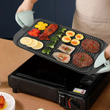 SOGA 47cm Cast Iron Ridged Griddle Hot Plate Grill Pan BBQ Stovetop - Cafe Supply
