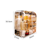SOGA 2X Transparent Cosmetic Storage Box Clear Makeup Skincare Holder with Lid Drawers Waterproof  Dustproof Organiser - Cafe Supply