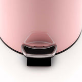SOGA Foot Pedal Stainless Steel Rubbish Recycling Garbage Waste Trash Bin Round 12L Pink - Cafe Supply
