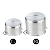 SOGA Stock Pot 21L 50L Top Grade Thick Stainless Steel Stockpot 18/10 - Cafe Supply