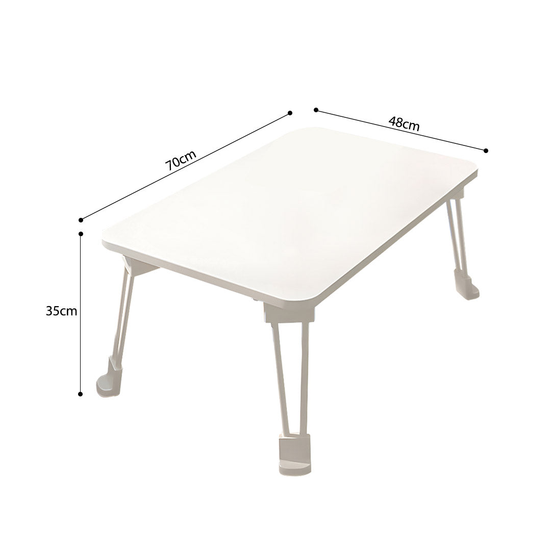 SOGA 2X White Portable Bed Table Adjustable Folding Mini Desk With Cup-Holder Home Decor - Cafe Supply