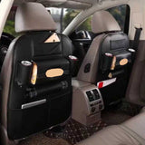 SOGA 2X  PVC Leather Car Back Seat Storage Bag Multi-Pocket Organizer Backseat and iPad Mini Holder Black - Cafe Supply