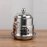 SOGA Stainless Steel Mini Asian Buffet Hot Pot Single Person Shabu Alcohol Stove Burner with Lid - Cafe Supply