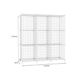 SOGA 2X White Portable 9-Cube 3 Column Storage Organiser Foldable DIY Modular Grid Space Saving Shelf - Cafe Supply
