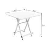SOGA White Dining Table Portable Square Surface Space Saving Folding Desk with Lacquered Legs  Home Decor - Cafe Supply