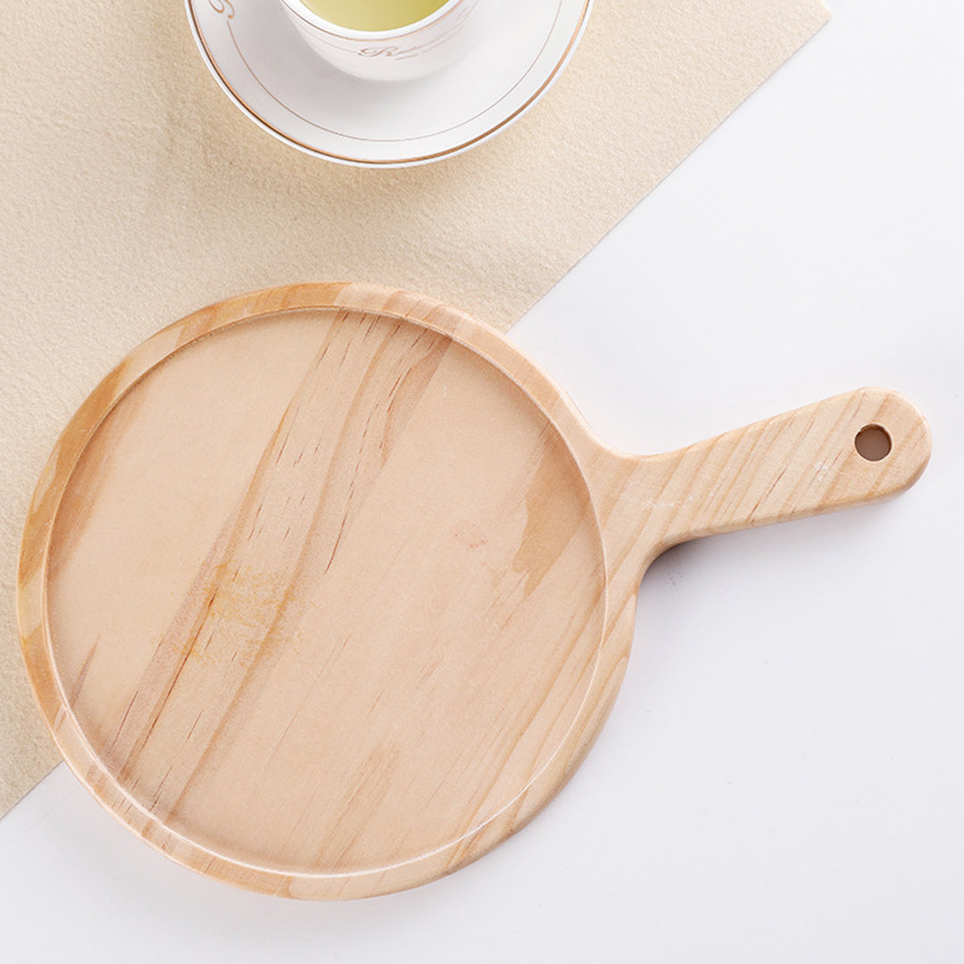 SOGA 2X 8 inch Round Premium Wooden Pine Food Serving Tray Charcuterie Board Paddle Home Decor - Cafe Supply