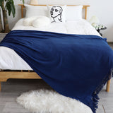 SOGA 2X Royal Blue Acrylic Knitted Throw Blanket Solid Fringed Warm Cozy Woven Cover Couch Bed Sofa Home Decor - Cafe Supply