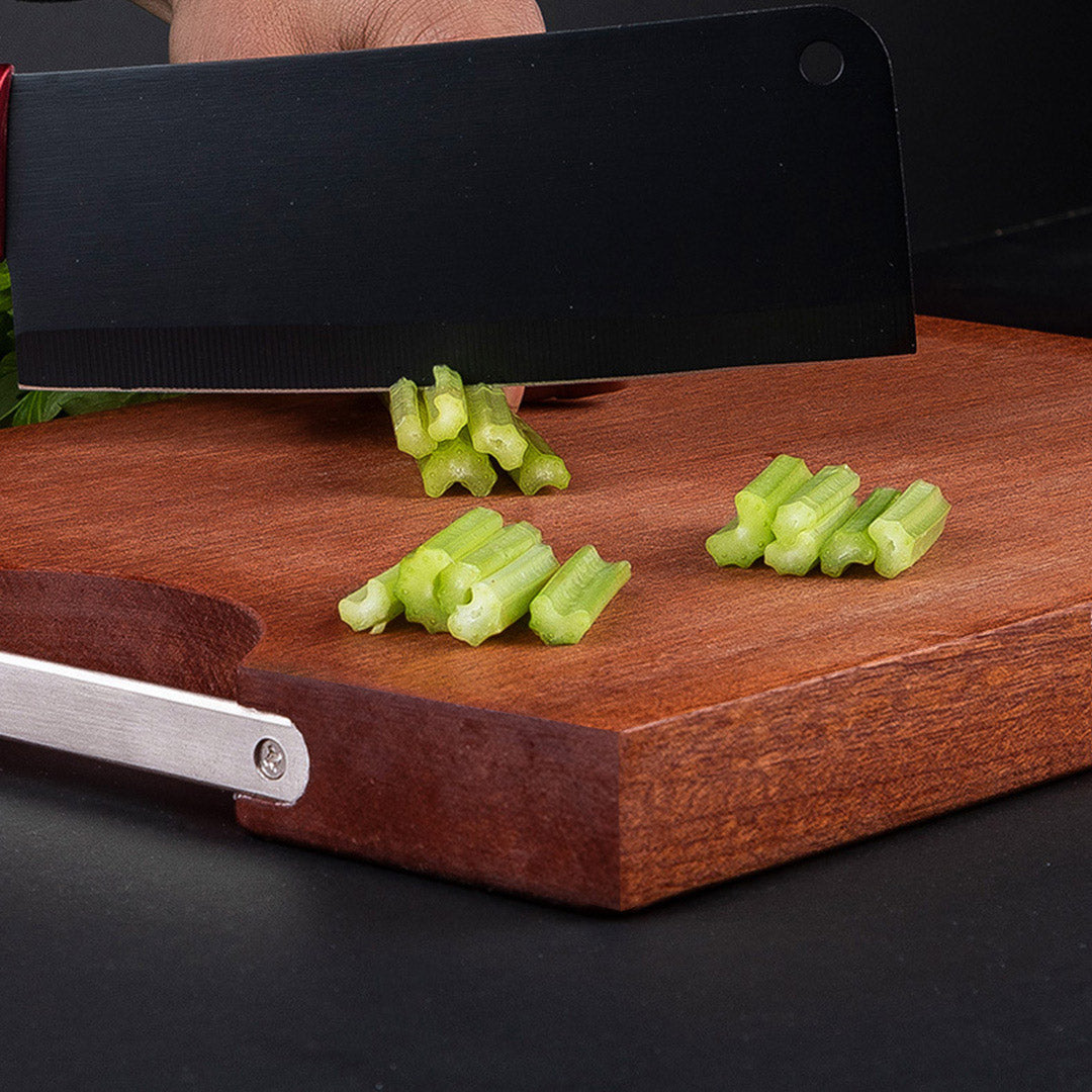 SOGA 26cm Rectangular Wooden Ebony Butcher Block Non-slip Chopping Food Serving Tray Charcuterie Board - Cafe Supply