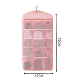 SOGA 2X Pink Double Sided Hanging Storage Bag Underwear Bra Socks Mesh Pocket Hanger Home Organiser - Cafe Supply